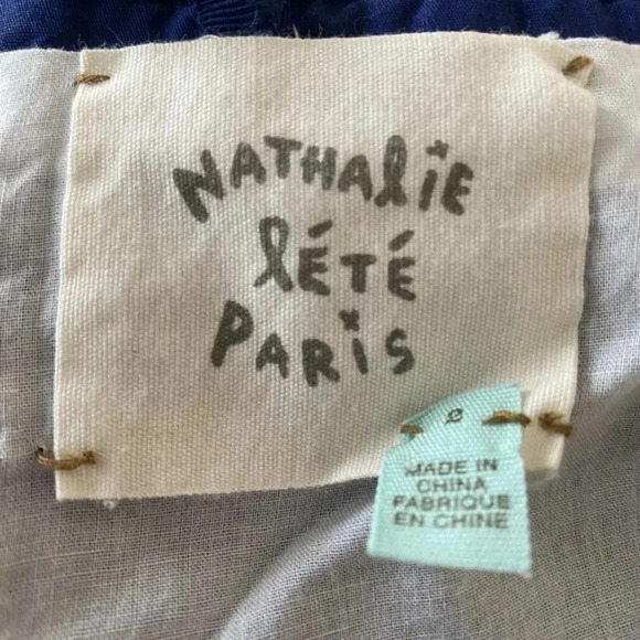 Anthropologie Blue Curtain Print First Dance Dress by Nathalie Lete Size 2 (455) - Picture 3 of 5